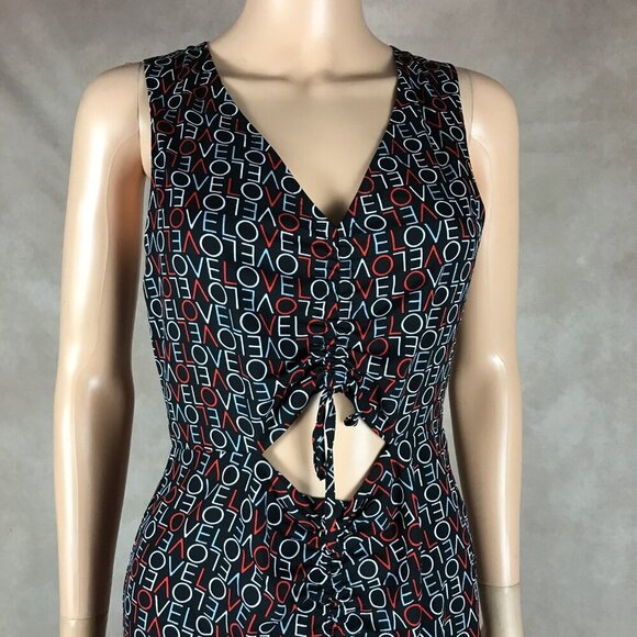 RACHEL ROY Cut-out LOVE Printed Midi Dress NEW Size 2 - Picture 2 of 11